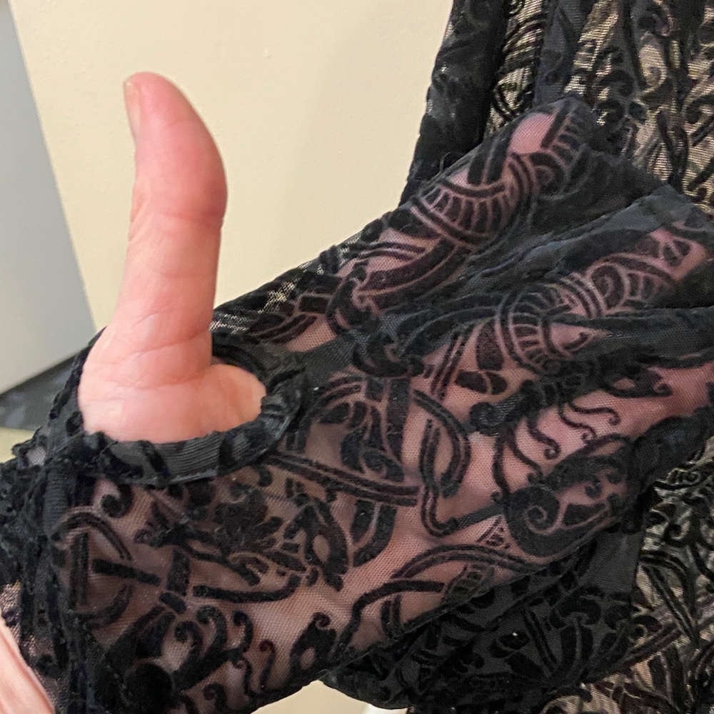 Disturbia Black Sheer Lace Blouse - Picture 8 of 8